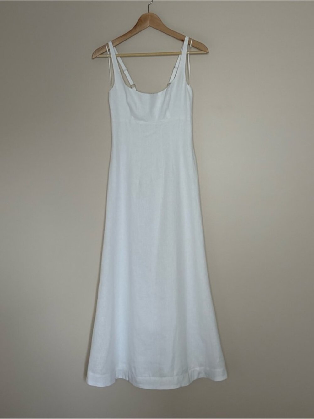 NEW Reformation Sabine Long Sleeveless Linen Dress Dunes White | US 6 UK 10 - Picture 7 of 16